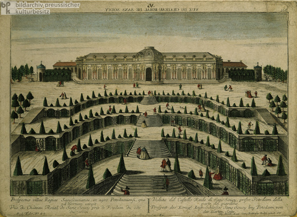 View from the Gardens of Sanssouci Palace at Potsdam (c. 1750)